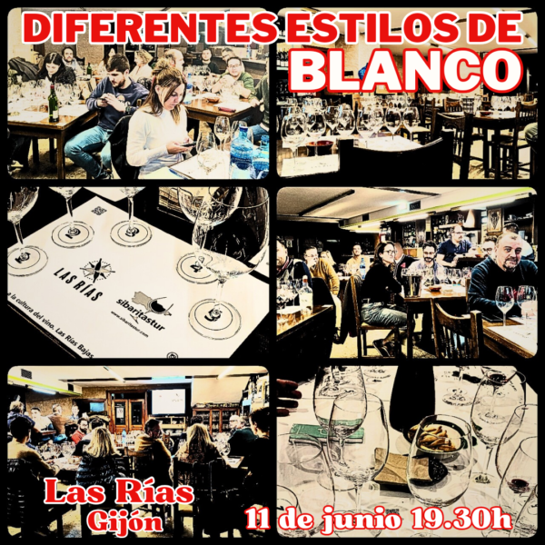 Cata de diferentes estilos de blanco. 11 Junio de 2024. Las Rías Bajas. Gijón