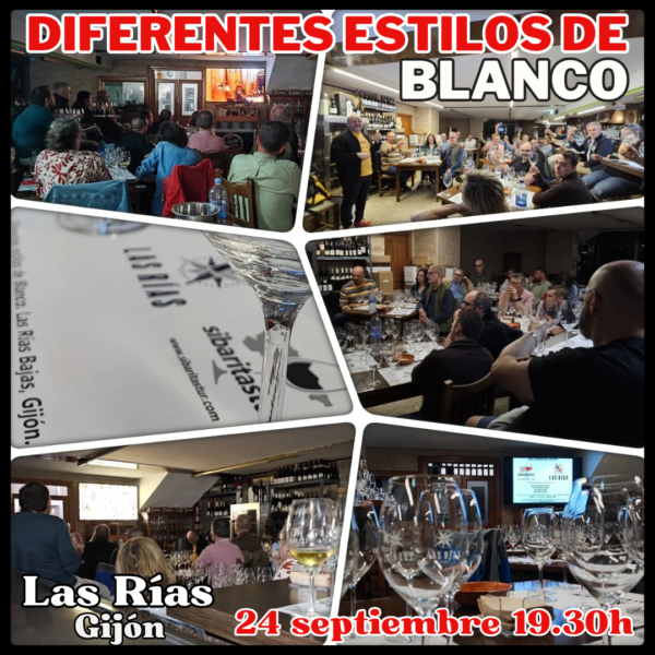 Cata de diferentes estilos de blanco. 24 septiembre de 2024. Las Rías Bajas. Gijón